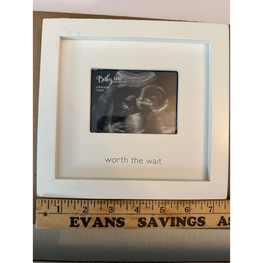 Baby Ganz Collection Worth The Wait Sonogram Frame White Wood Ultrasound Photo - Picture 6 of 7